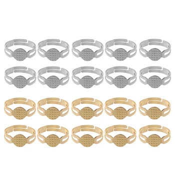 

10PC/Lot 8mm Metal Flat Ring Base Blank Findings Glue On Pad DIY Jewelry Making