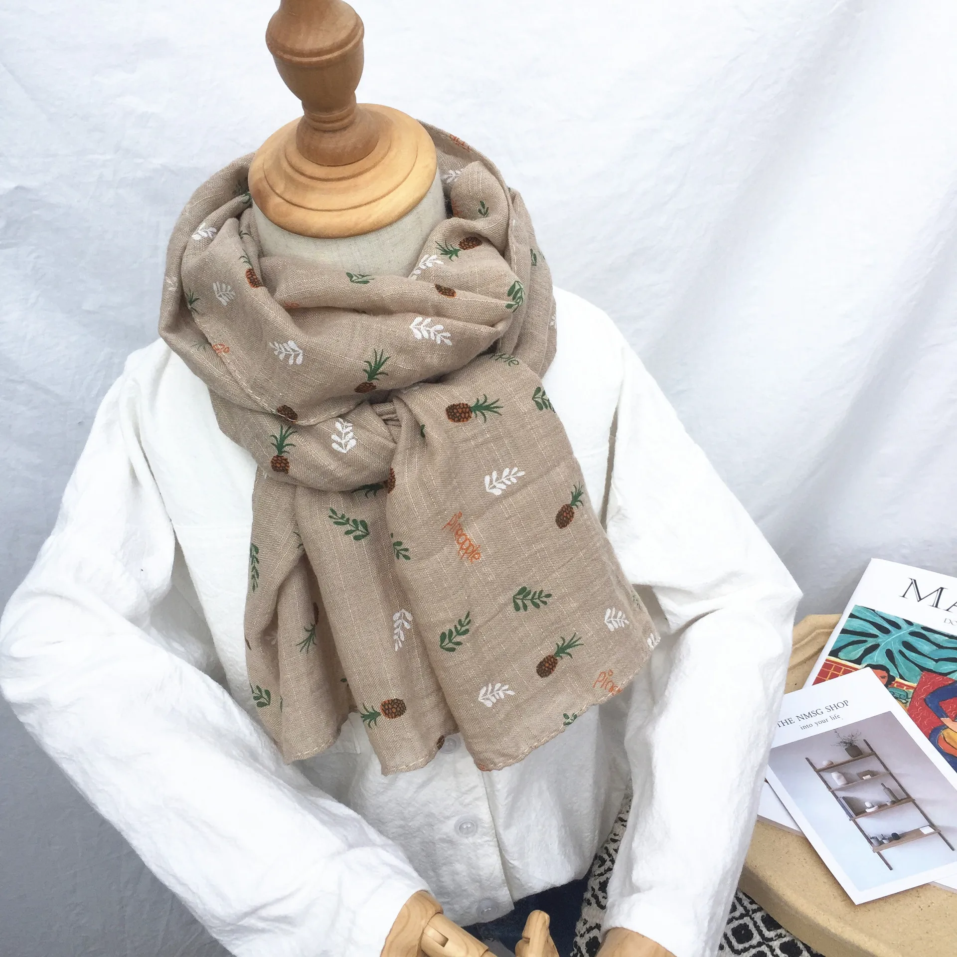 Pineapple cloth Новинка; сезон осень-зима; Детские шарфы; мягкий хлопковый шарф для маленьких девочек и мальчиков в горошек; милый шейный платок; нагрудники - Цвет: Pineapple cloth