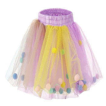 

Tutu Skirt 0M-10T Infant Mulity Colorful Tulle Tutu Skirt Pom Pom Princess Mini Dress Children Clothing Pettiskirt Girl Clothes