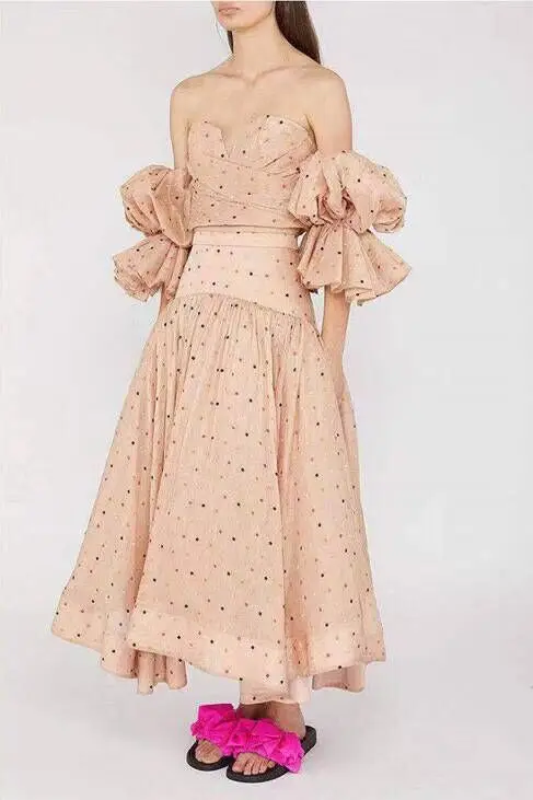 

2 Color Celebrity Party Suits Dress Top Quality Sexy Puff Sleeve Night CLub Women Bodycon Summer Dresses