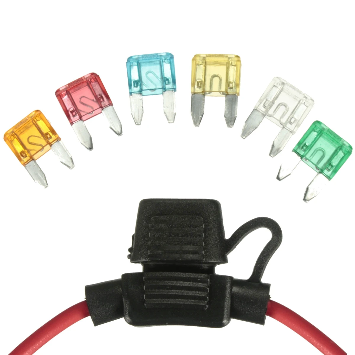 LCZ Lcbiao® Presa per Fusibile per Auto PBT modificato Auto 11//12 5A 10A 15A 20A 25A 30A Portafusibile Singolo con Cavo Color Name : 5A