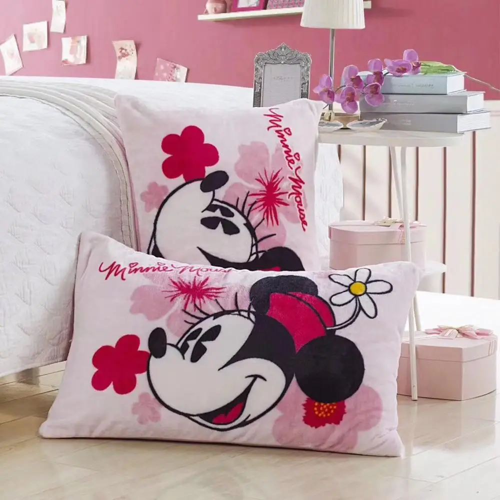 

Disney Flannel Pillowcase 1Pcs Cartoon pink Mickey Minnie Home Textile Children's Presents Pillowshams 48x74cm hot sale gift