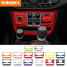 SHINEKA – moulures intérieures pour Jeep Wrangler JL, 2018 + panneau de commande de fenêtre, autocollant de décoration, accessoires d'intérieur pour jeep JL