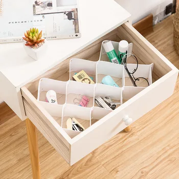 

2020 Adjustable Plastic Drawer Diamond Divider DIY Storage Shelves Household Free Combination Partition Board Space-saving Tools