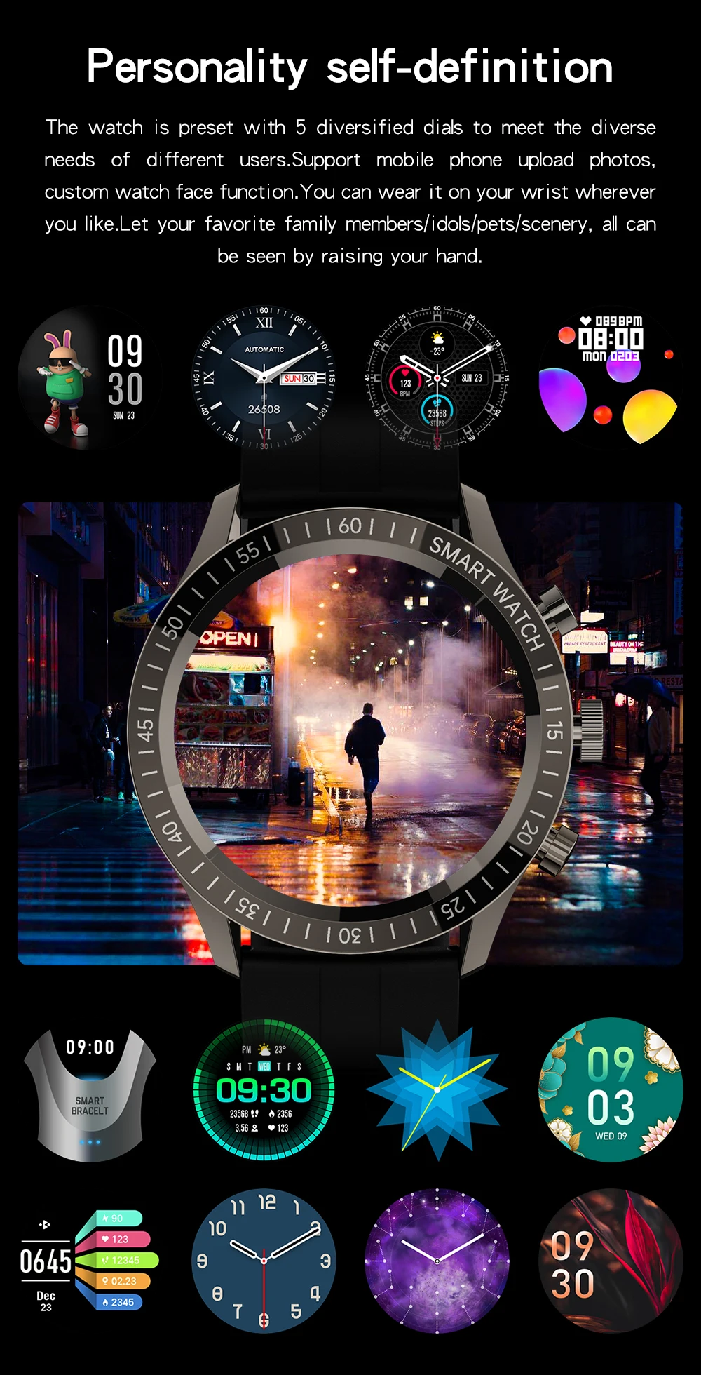 JWMOVE 2021 New Smart Watch Men Woman 360*360 Heart Rate sport smartwatch android watches Waterproof fitness tracker bracelet