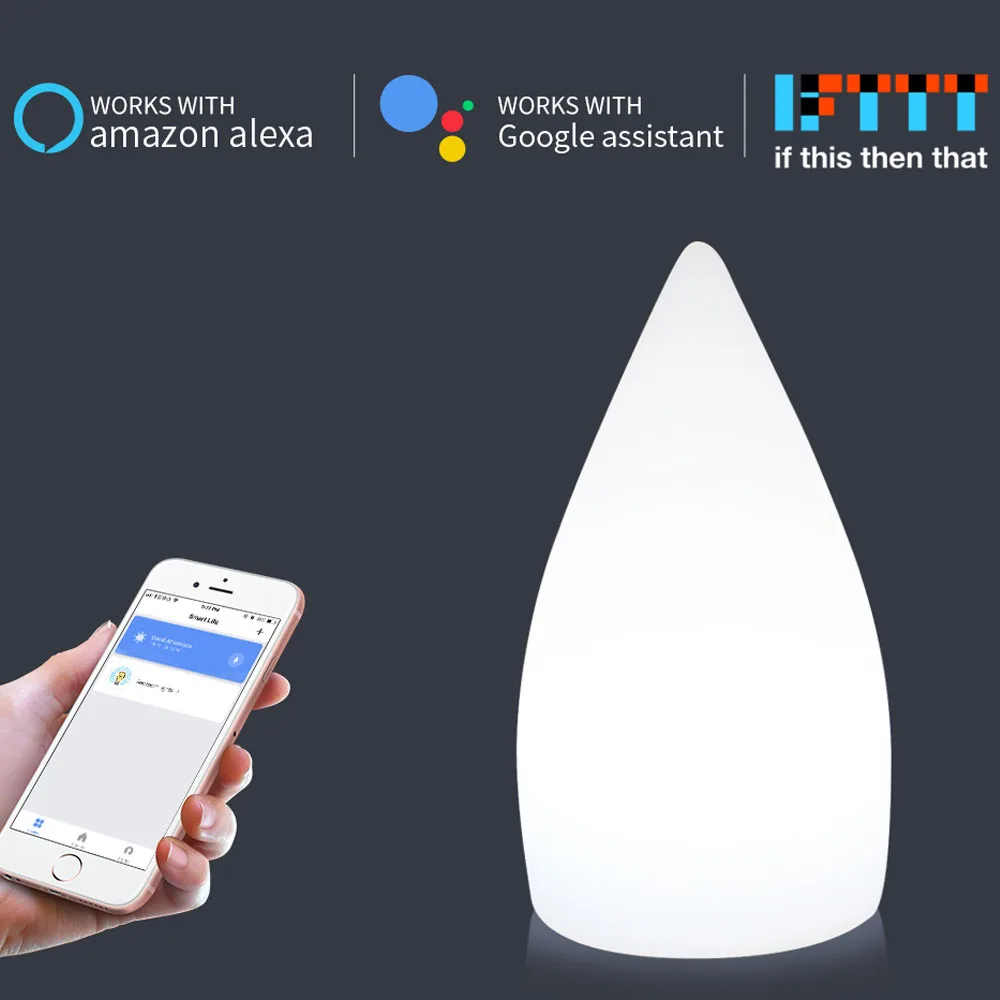 

Timer Setting LED Lights Google Home IFTTT Smart Control Color Dimmable 5V Water Droplets Night Lamp USB Charging Home Lighting