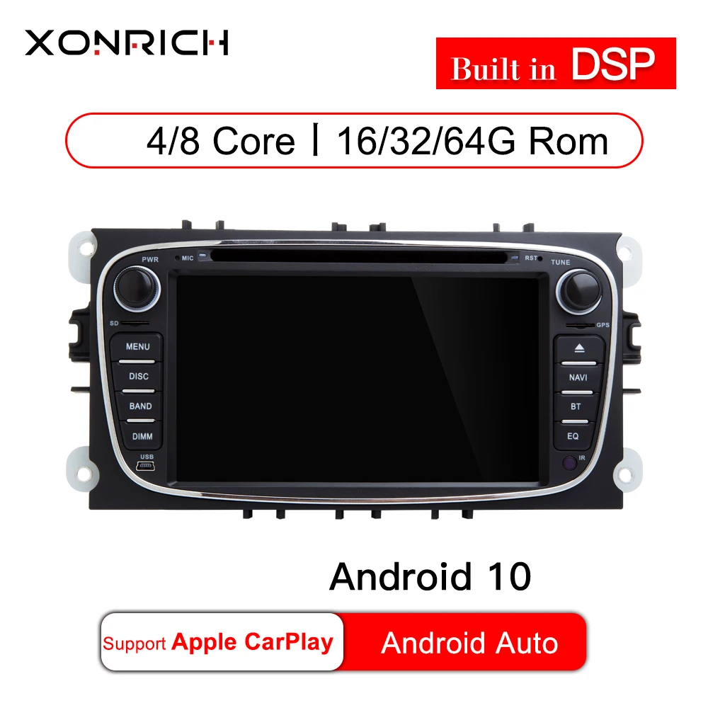 Авторадио 2 Din 7 дюймов Автомобильный DVD плеер для Ford Focus S Max C Mondeo 4 Galaxy Kuga 2008 2010 GPS