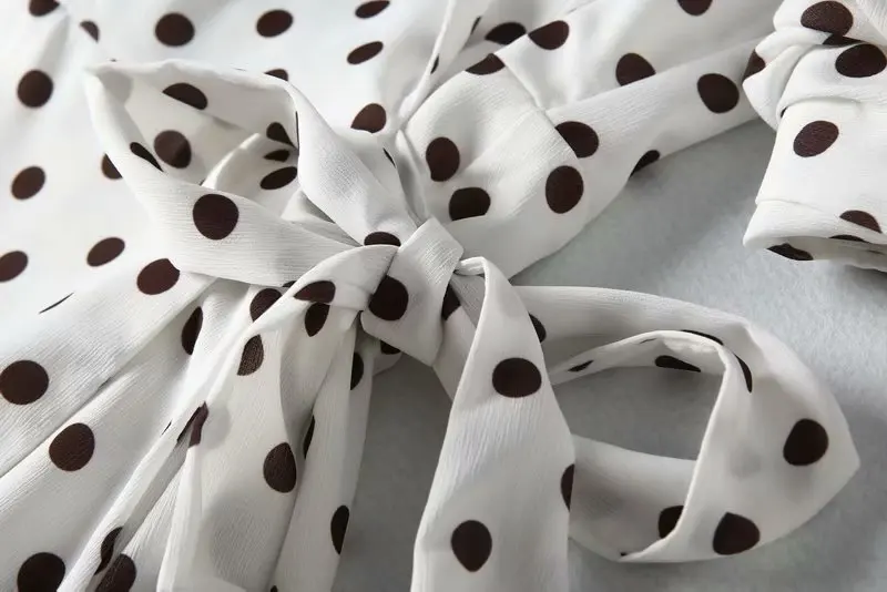 Bazaleas винтажное летнее платье в горошек с пышными рукавами, vestido, модное праздничное платье с оборками, шикарное женское платье с запахом, платье прямые поставки