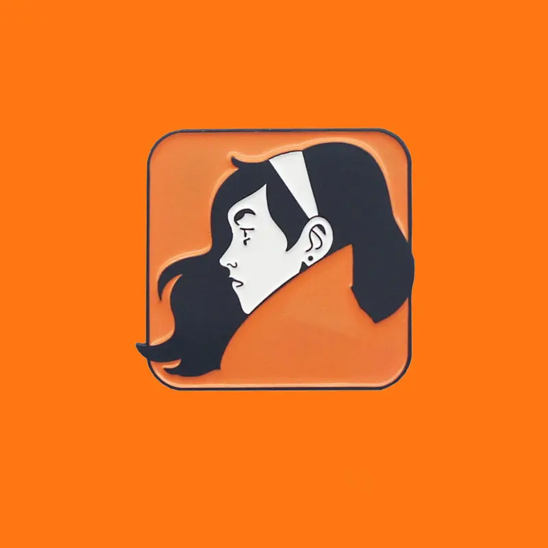 Эмалевые заколки Pretty Girl с длинными волосами милые Металлические Значки для