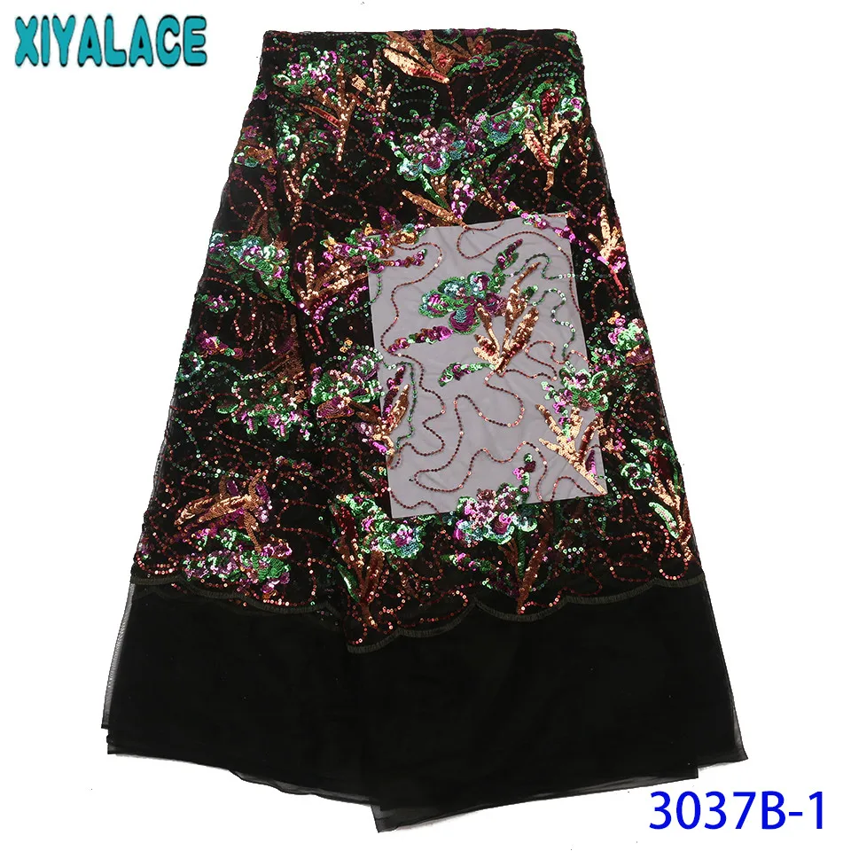 Latest Lace Fabric French Laces Fabrics High Quality Tulle French Sequins Fabric Lace African Net Tulle Laces KS3037B