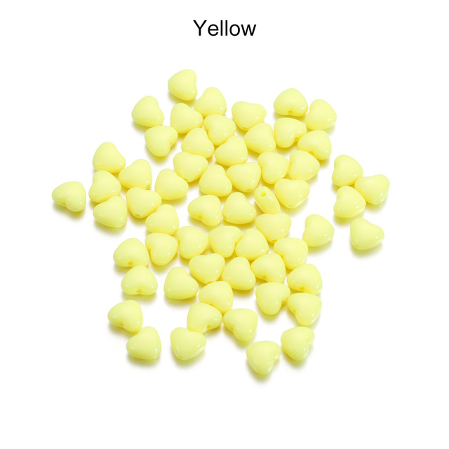 Candy Color Acrylic Heart Shape Bead Plastic Pastel Spacer For DIY Jewelry Craft Making Necklace Bracelet Accessories