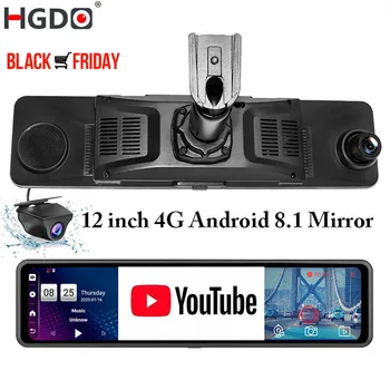 

HGDO 12'' 4G Car DVR Mount Android 8.1 ADAS Rear View Mirror Camera FHD 1080P WiFi GPS Dash Cam Registrar Video Recorder 2G+32G