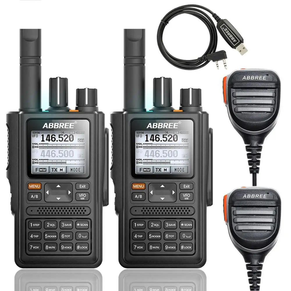 2 шт. ABBREE AR-F8 несколько полос рация с gps Высокая мощность 8 Вт CTCSS обнаружения цвета ЖК-дисплей 999CH ветчины дальний Туризм - Цвет: as picture