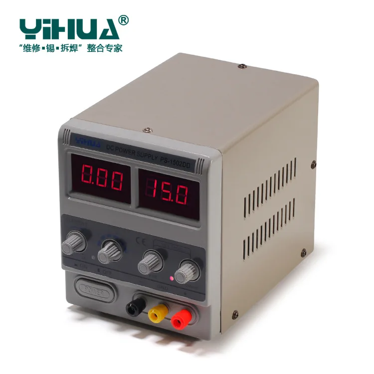 YIHUA 1502DD лаборатории Питание Регулируемый цифровой 15В 2A 0,1 V 0.01A Напряжение регуляторы телефон ремонт Мини DC Питание