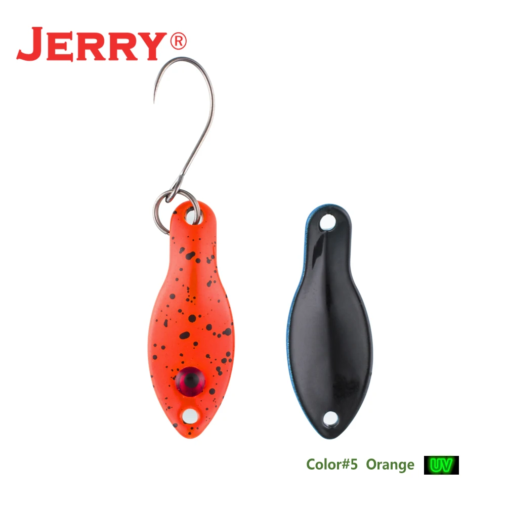 Jerry 1 шт. 1,4 г, 2,5 г Сверхлегкая приманка мини форель ложки плавающий воблер Спиннер приманка УФ цвет рыболовные ложки Утонченная Рыбалка - Цвет: orange