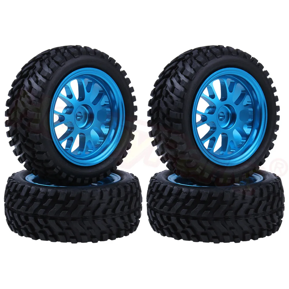 1/18 RC Car Tires Blue Hub Spare Parts for WLtoys A949 A959 A979 Accessory