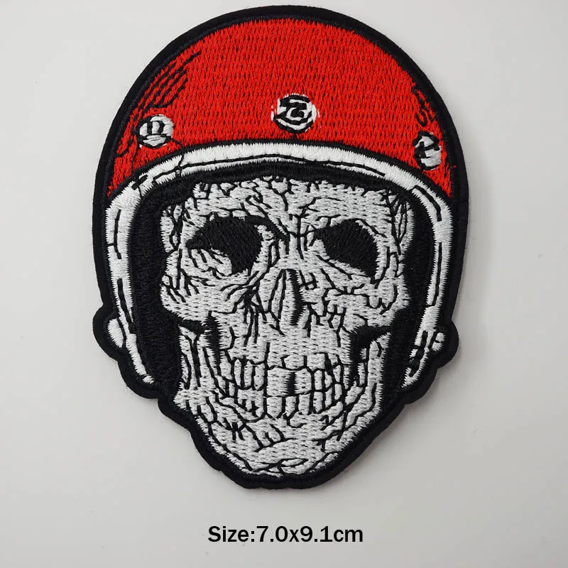 Нашивки с черепом крестом черной розой вышивкой утюгом аппликация для шитья