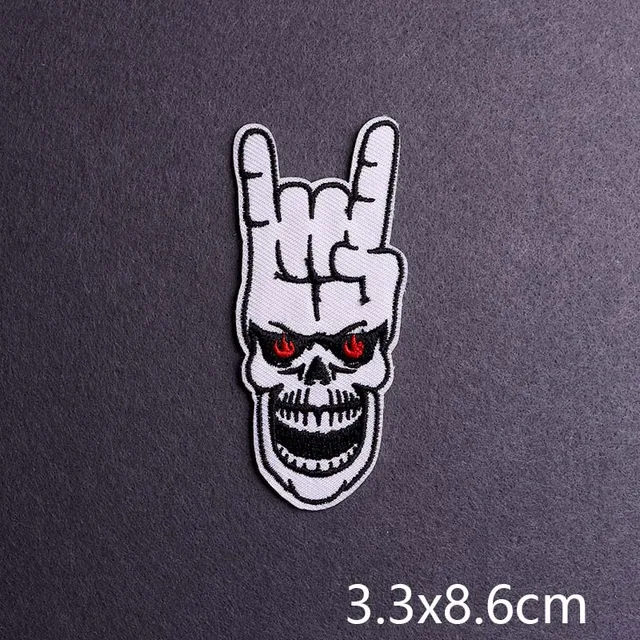 Hip-hop Rock/Music Patch Iron On Patches For Clothing Thermoadhesive Patches On Clothes Embroidery Patch Punk Joker Stickers PE6808CT