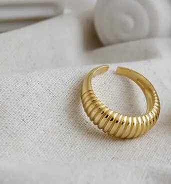 gold SHANICE, 925 пробы, серебряные, открытые кольца INS, Ретро стиль, простое, мульти-кольцо, обмотка, весенние кольца для женщин, вечерние, для свиданий, ювелирные изделия - Цвет основного камня: gold