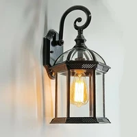 Outdoor Vintage Wall Lamp E27 Bulb Sconce Light Fixtures Retro LED Wall Lamp Porch House Home Yard Garden Lighting Black Bronze 1