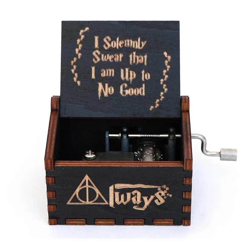 Caja de música de madera de Harry Potter, juguetes de Harry Potter, juegos de tronos musicales, papelería, artesanía, figura, regalo de cumpleaños para estudiantes