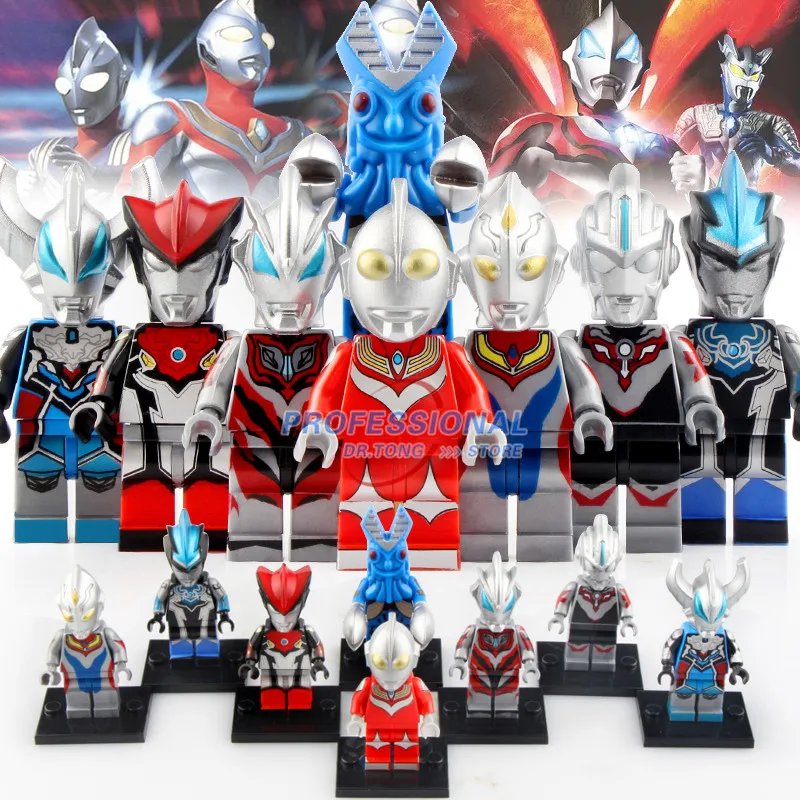 

50PCS Building Blocks Movie Figures Baltan-Seijin Diga Altman Baltan Star Explosion Flame Cloth For Kids Gift Toys PG8248