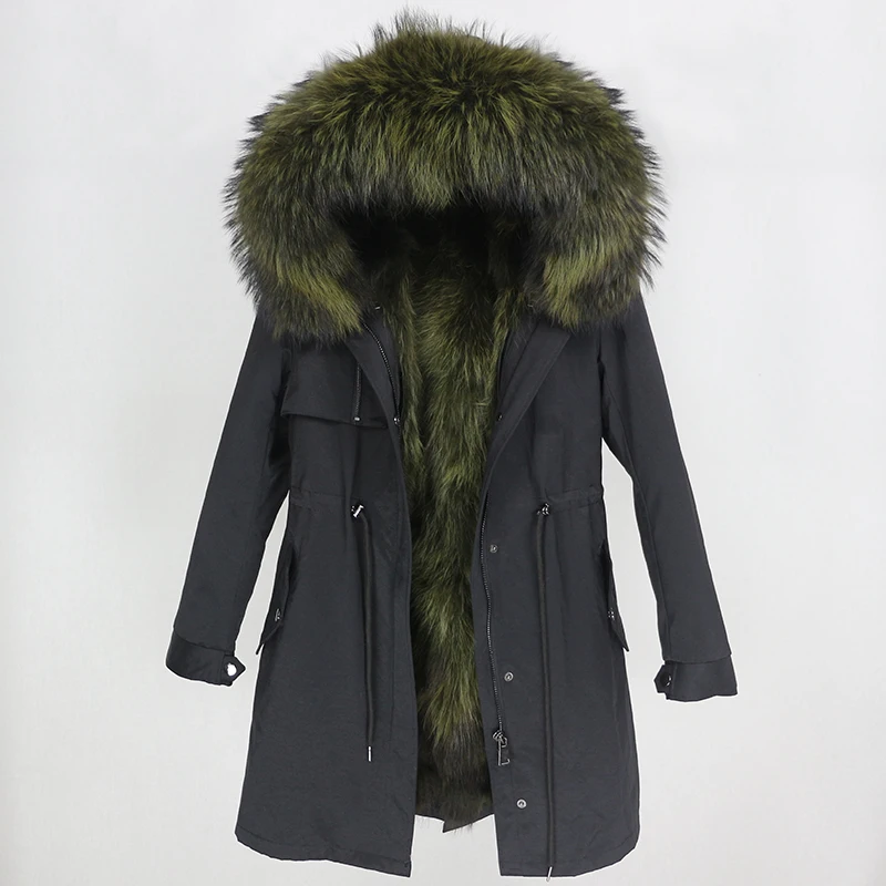 OFTBUY, водонепроницаемая парка, пальто из натурального меха, зимняя куртка для женщин, натуральный мех енота, меховой воротник, Лисий мех, подкладка, теплая Толстая Уличная верхняя одежда