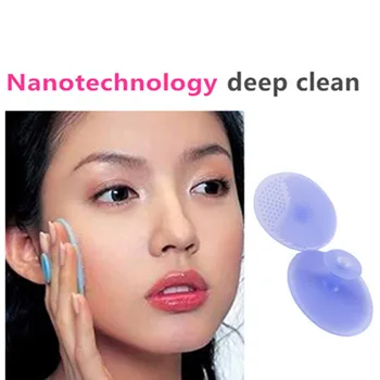 

2pcs Anti-Aging deep clean face brush Nano technology slimming remove the facial cutin silicone cleanser brushes makeup remover