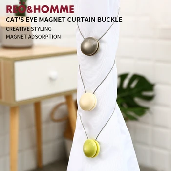 

Curtain Buckles Simple kitten eye Curtain Holder Magnet Curtain Straps Tied Resin European Style Home Decor Curtains Accessories
