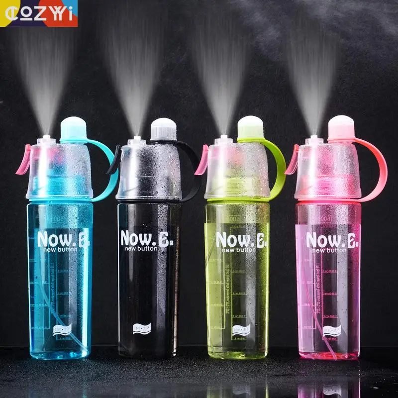 

400/600ml Water Bottle Creative Mist Sprayer Outdoor Sport Water Bottles Plastic Bpa Free Camping Cycling Drinkware