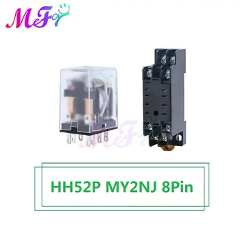 

HH52P MY2NJ 8Pin Relay Coil General DPDT Micro Mini Electromagnetic Relay Switch with Socket Base LED AC 110V 220V DC 12V 24V