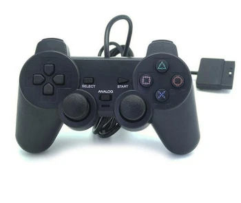

100X Hot selling Wired Controller For PS2 Double Vibration Joystick Gamepad Game Controller For Playstation 2 M-JYP
