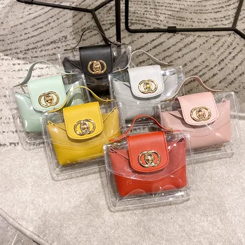 

2 set Summer new bag for girls Transparent bag jelly bag Mini chain bag Woman's crossbody bag Single shoulder bag bolsa feminina