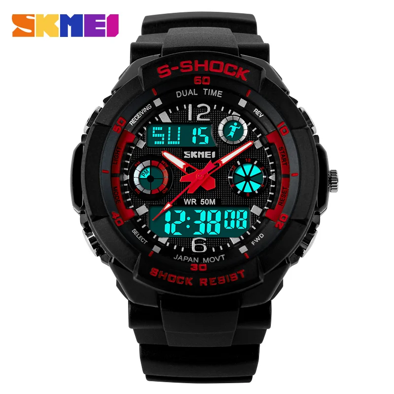 SKMEI Children Sports Watches Fashion LED Quartz Digital Watch Boys Girls Kids 50M Waterproof Wristwatches 1060