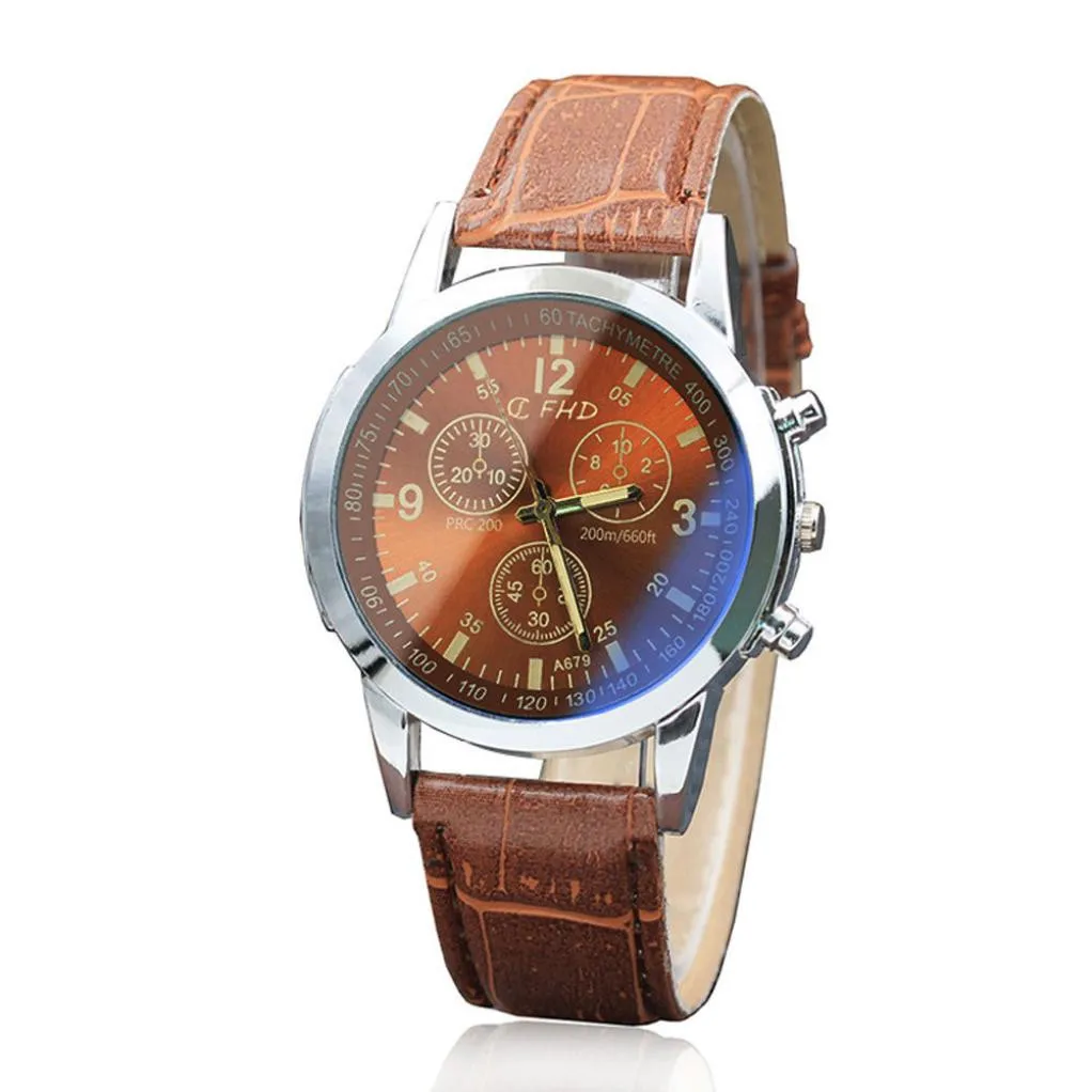 

Fashion Faux Leather Mens Analog Quarts Watches Blue Ray Men Wrist Watch 2024 Mens Watches Top Brand Luxury Casual Watch Clock