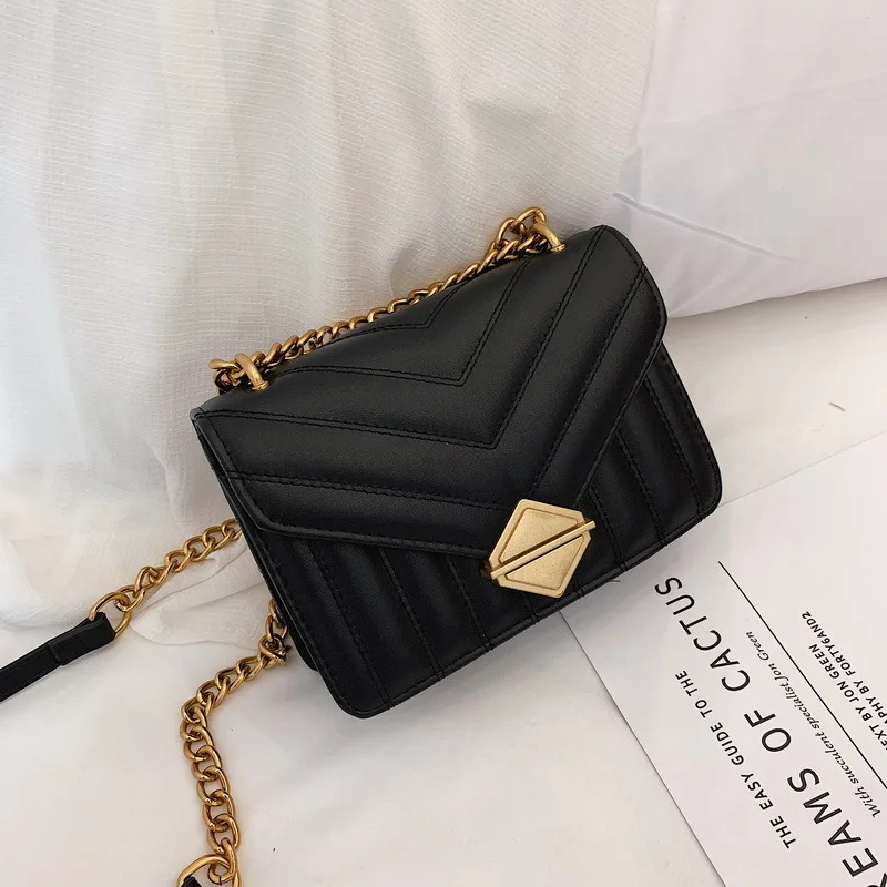 

2019 New Texture Joker Chain Messenger Bag Women Single Shoulder Small Square Pack Small Western Style Small Bag
