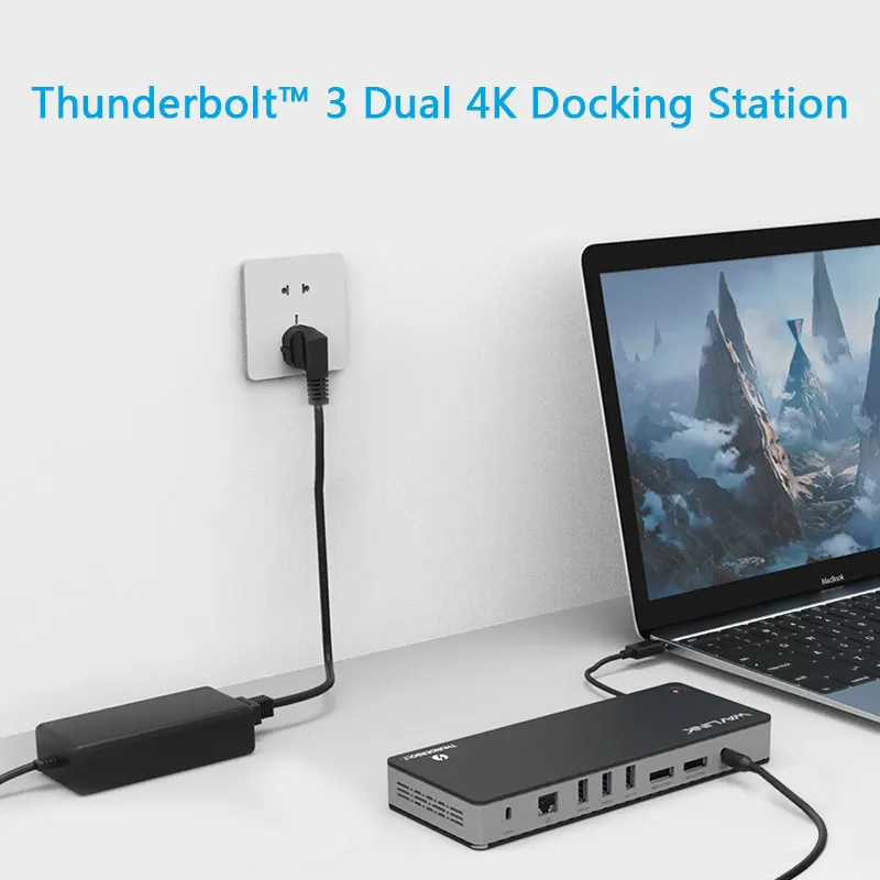 [Сертифицировано Intel] Thunderbolt 3 USB-C Dual 4 k@ 60Hz док-станция видео дисплей USB-C питание до 60 Вт для MacBook Pro