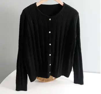 

Hot 2020 Spring Autumn Cashmere Short Knit O-neck Cardigans Women Casual Loose Button Cardigans Coat Outwear Female Jacket