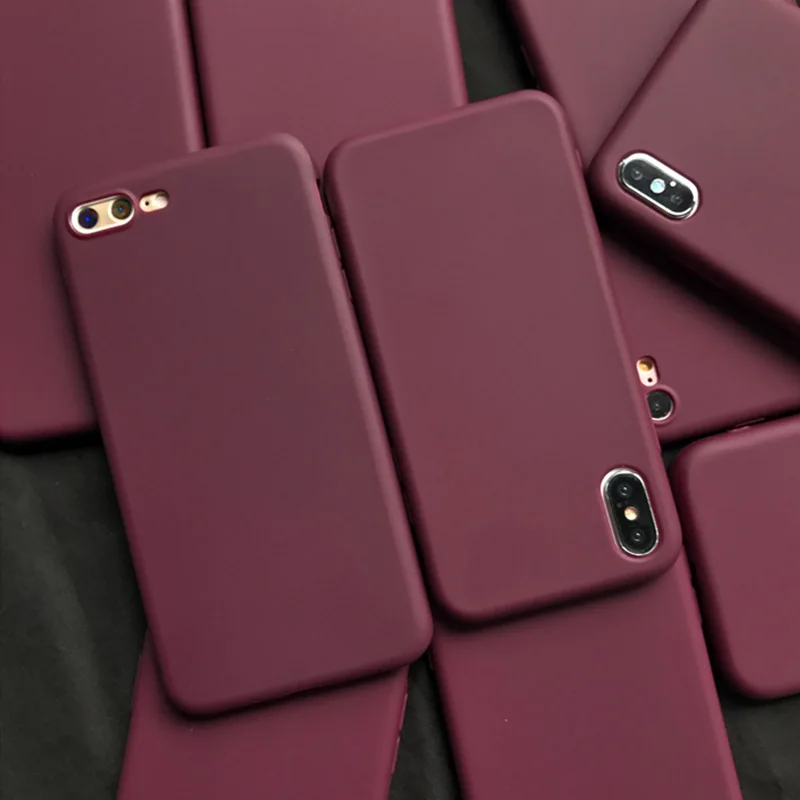 Матовый чехол для телефона iphone 12 11 Pro XS Max XR X 8 7 6S 6 Plus SE 2020 однотонные Силиконовые
