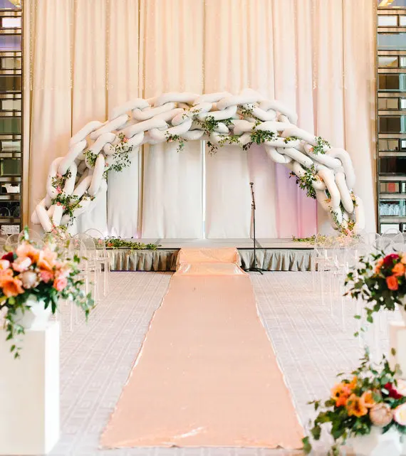 Shing розовый 3ftx15ft-свадьба прохода бегунок блеск блесток прохода бегунок для Свадебная церемония, вечеринка/Детская Вечеринка Decoration-M1025 - Цвет: Peach