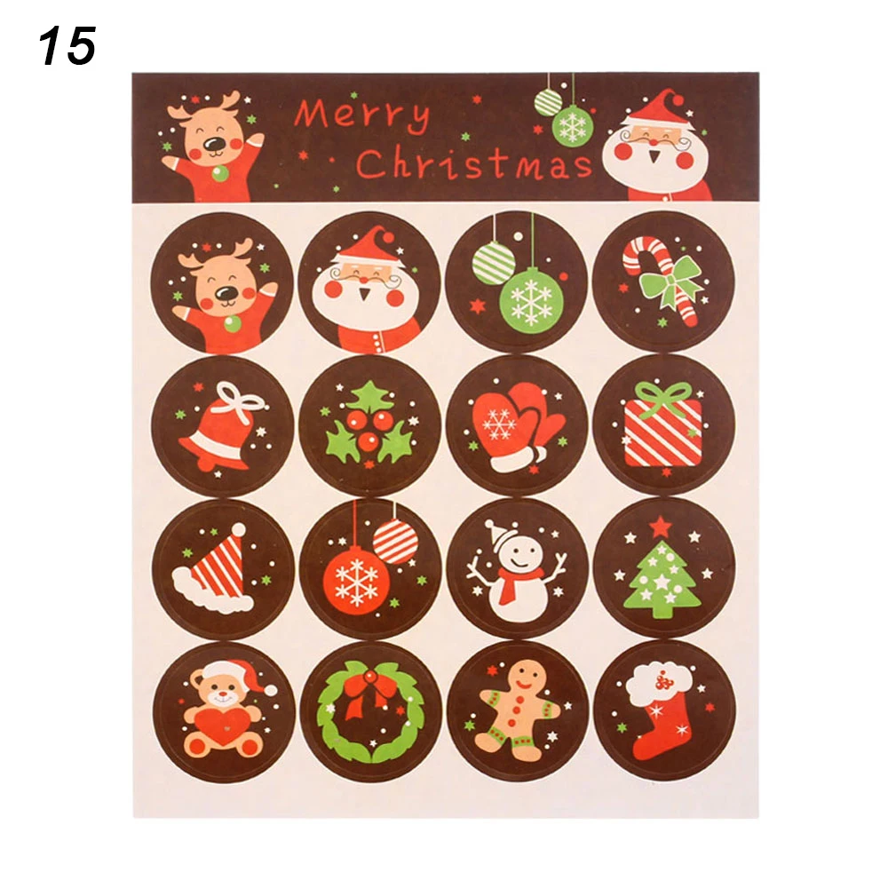 5 листов Merry Christmas Снеговик Лось самоклеющиеся бумажные наклейки запечатывание ремесло подарочные коробки этикетки украшения для выпечки вечерние принадлежности - Цвет: Type 15