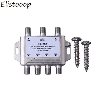 

For DVB-T2 Hight Quality MS34EZ 3x4 Satellite MultiSwitch Splitter FTA TV LNB Switch for TV Satellite Receiver For DVB-S2
