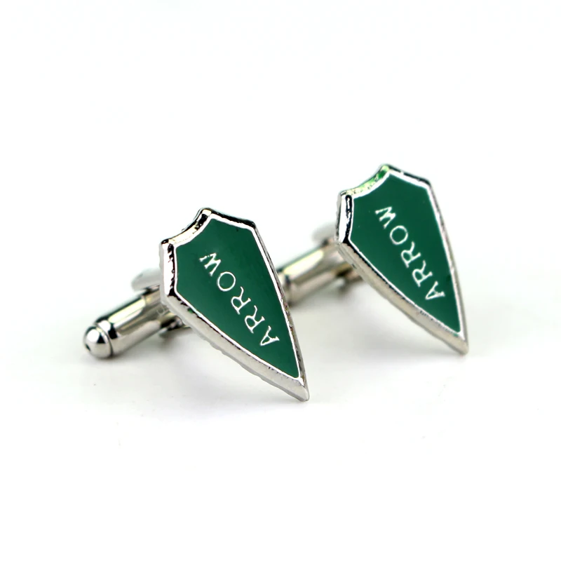 cufflinks Горячая DC Comic Зеленая Стрела логотип ожерелье Оливер Квин супер герой ТВ Кулон Мода косплей ювелирные изделия подарок на Рождество День рождения - Окраска металла: cufflinks