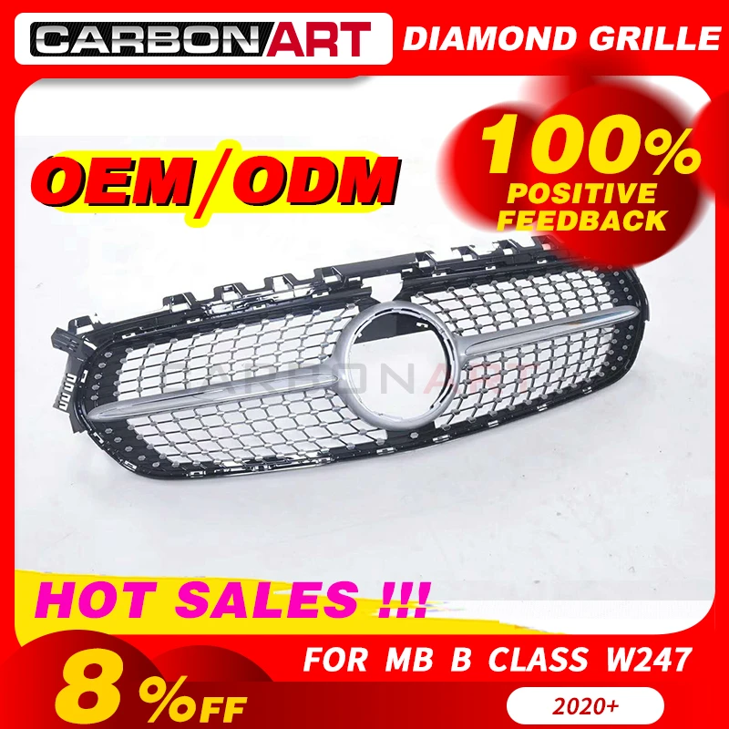 Diamant Grille Schwarz Silber Fur B Klasse W247 Front Stossstange Diamant Grill 2020 B180 B200 B250 B220 Auto Styling Racing Grills Aliexpress