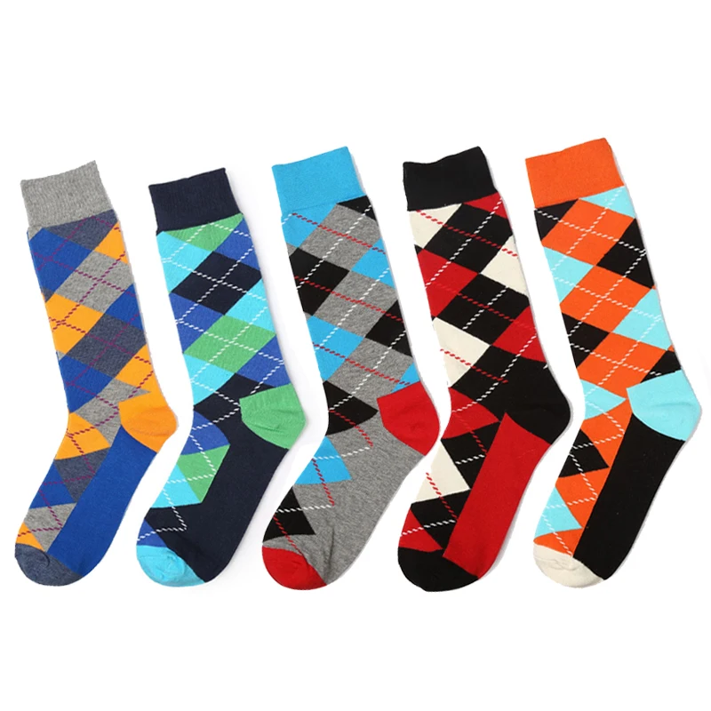 Носки мужские зимние 5 пар теплые брендовые Смешные повседневные цветные плотные