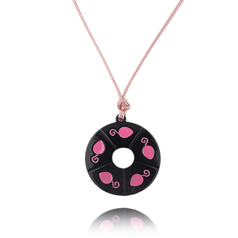 Trendy Cute Pink Ladybug Black Circle Pendant Necklace Rope Emo Grunge Jewelry For Women Girls Gifts Collares | Украшения и