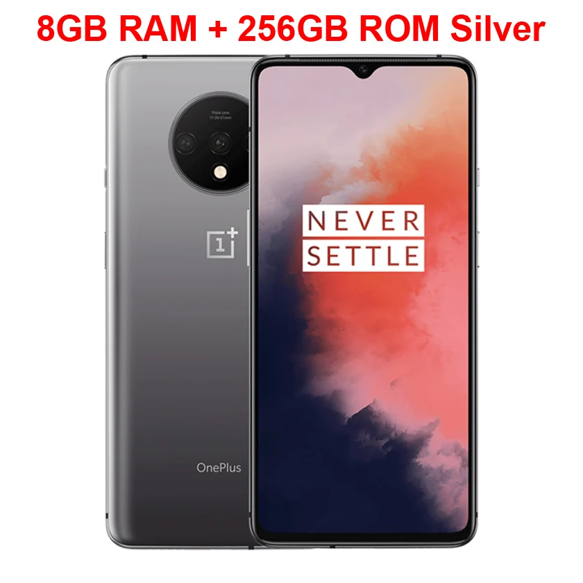 OnePlus 7T мобильный телефон 8 Гб 128 ГБ 6,55 дюймов AMOLED экран Snapdragon 855 Plus Восьмиядерный 48мп Тройная камера NFC UFS 3,0 смартфон - Цвет: Sliver 8GB 256GB