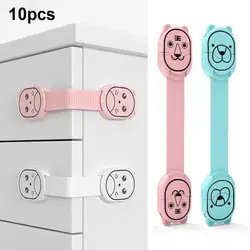10Pcs Dessin Animé Lapin Adhésif Bébé Serrure De Sécurité Armoire Tiroir Porte De Réfrigérateur 