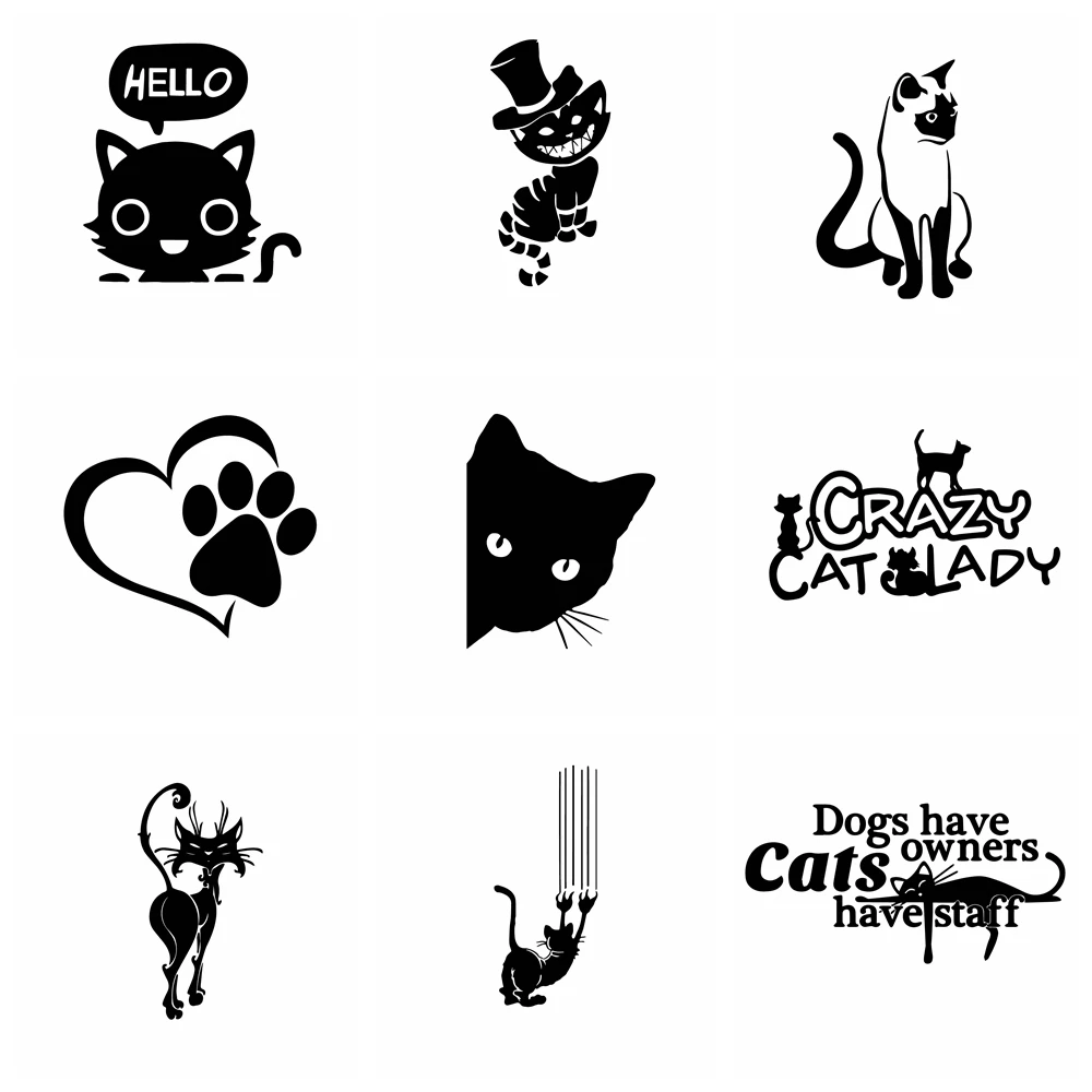

10 Styles Funny PET Cat Car Stickers And Decals Cats Motorcycle Auto Sticker Car-Styling cars Decoration Accessories