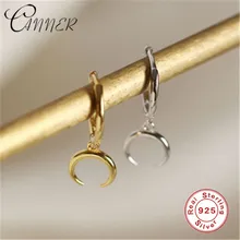 Корейские ювелирные изделия CANNER, серьги из стерлингового серебра пробы для женщин, изысканная подвеска в виде Луны, маленькие серьги-гвоздики, серьги полумесяца, подарок